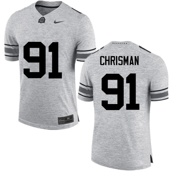 Ohio State Buckeyes #91 Drue Chrisman Men Player Jersey Gray